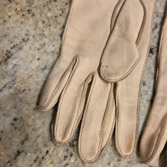 Vintage Womens Size S 6.5 Tan Deerskin Leather Gloves - Picture 6 of 16